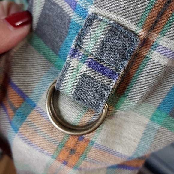 Charlotte Russe large green plaid tunic snap top ☆☆♡♡ - Picture 15 of 16